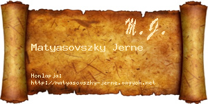 Matyasovszky Jerne névjegykártya